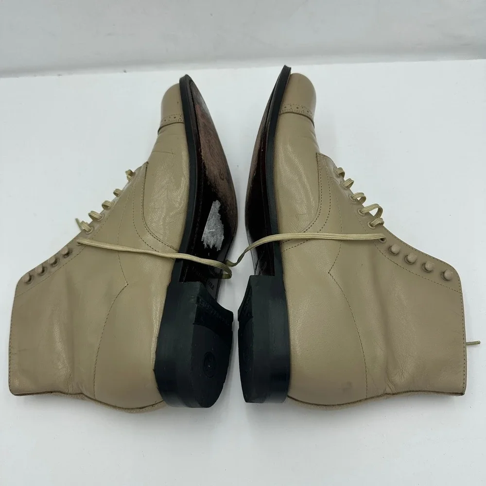Stacy Adams Madison Tan Leather Cap Toe Goodyear Welted Boots Mens 8.5 D